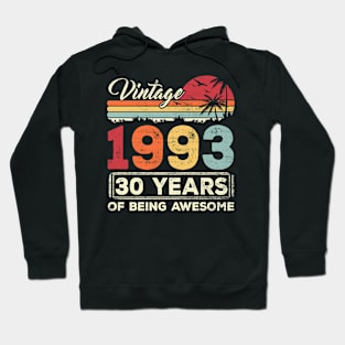 30 Year Old Birthday Vintage 1993 30st Birthday Hoodie